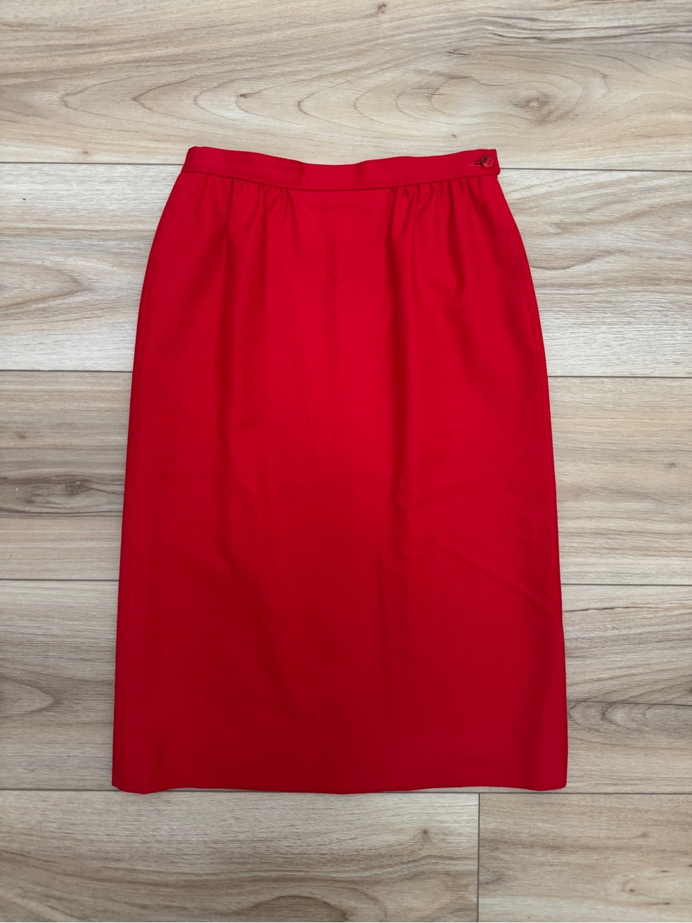 VTG Pendleton Red Virgin Wool Midi Skirt with Pockets Size 4 Made in USA